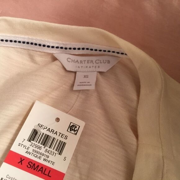 NWT Charter Club Women’s PJ Top SZ XS - Picture 2 of 5